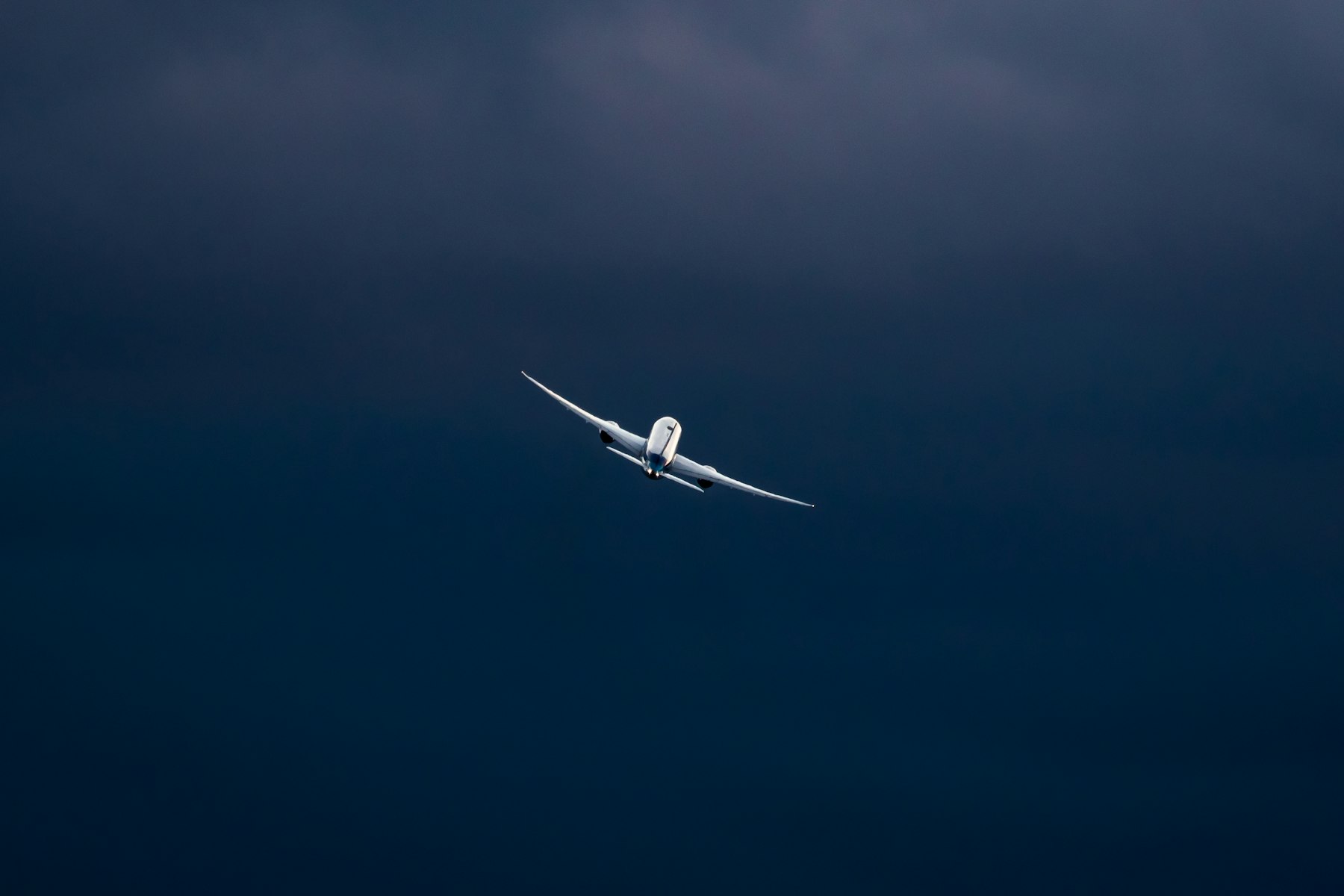 Business jet in flight