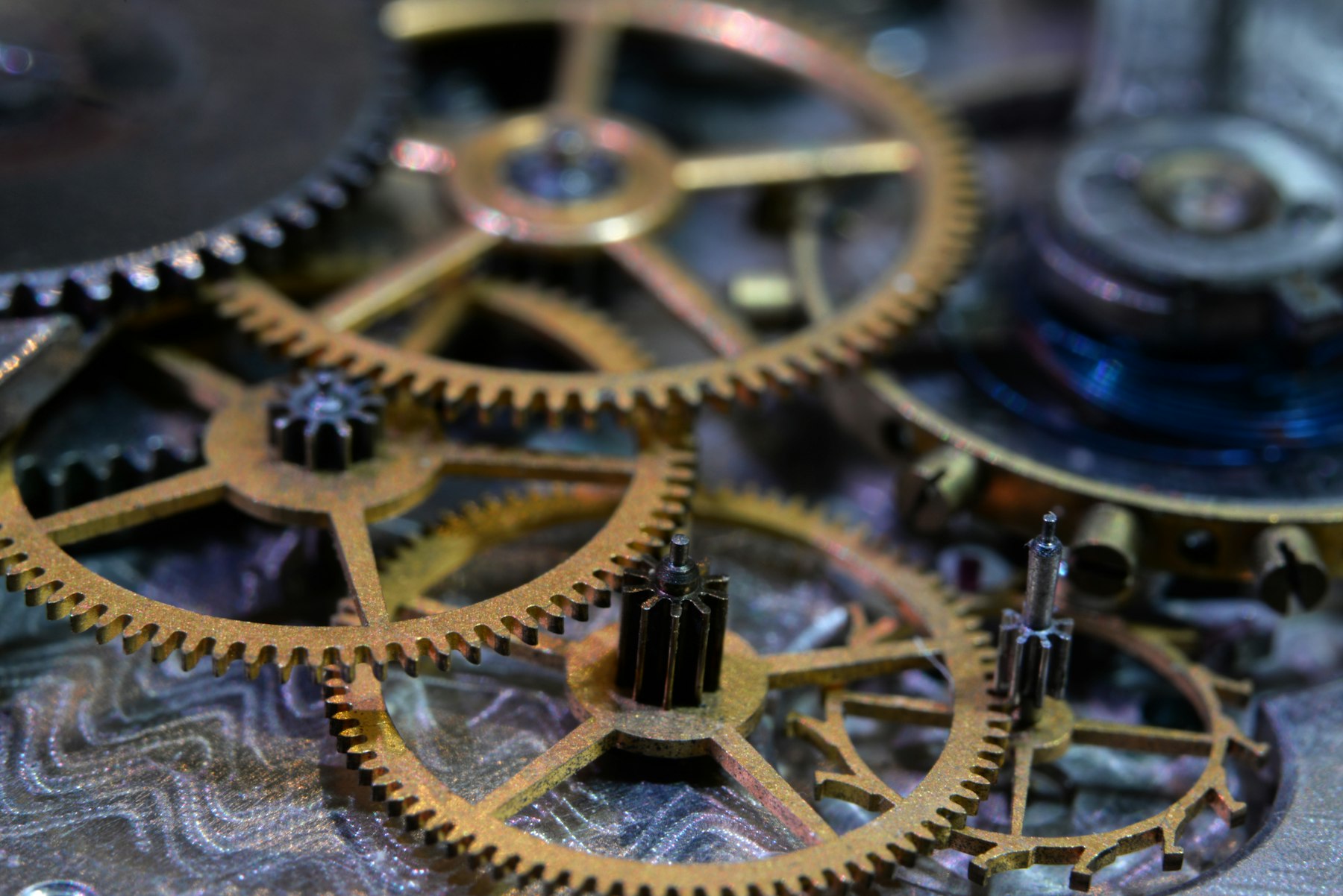 Close-up of a luxury watch movement